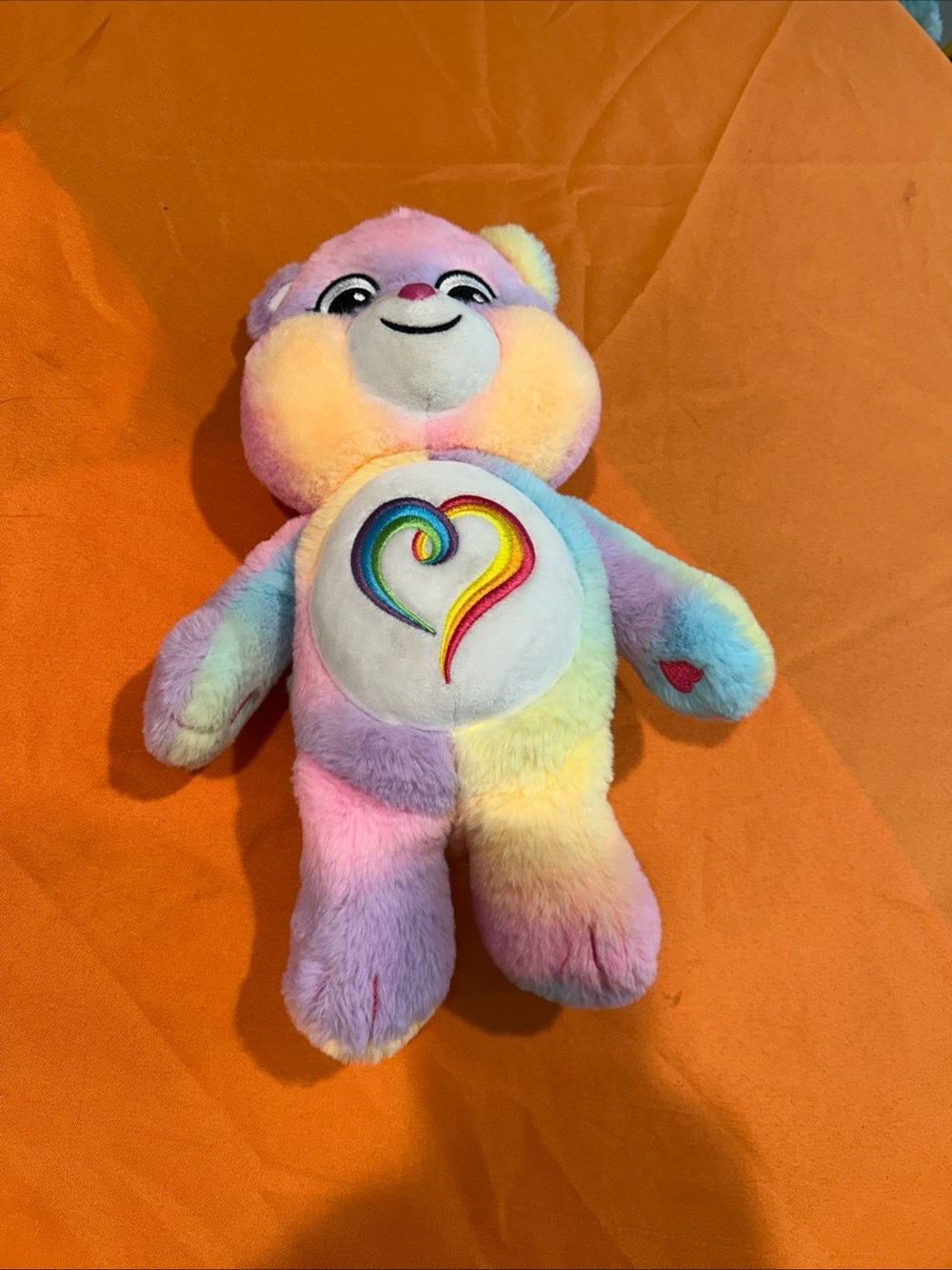 Care Bears Rainbow Heart 14” Teddy Bear Plush Togetherness Bear Multi Color